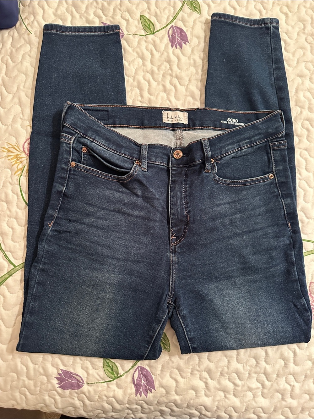 Nicole Miller Soho High-Rise Dark Wash Skinny Jeans